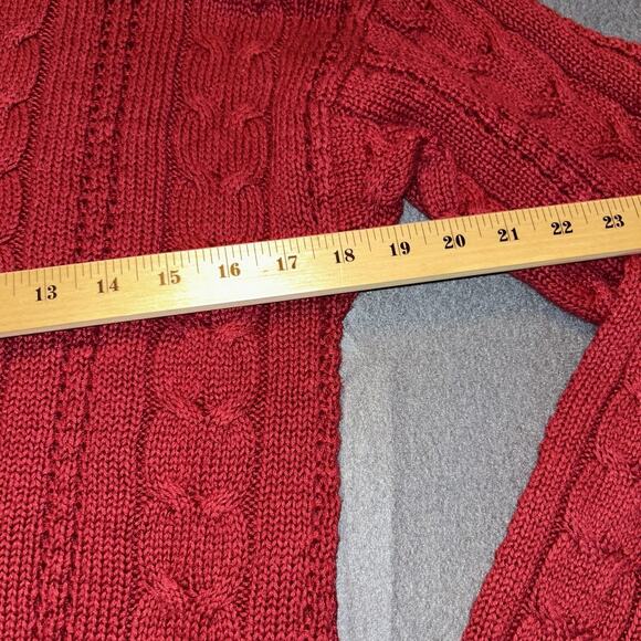 Vtg Irish Fisherman Wool Sweater Medium Cable Knit Holiday Grandma Acedemia - Picture 4 of 9